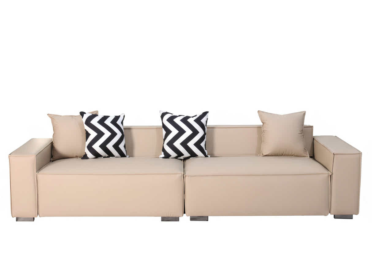 Loretta PU Leather Sofa - Beige