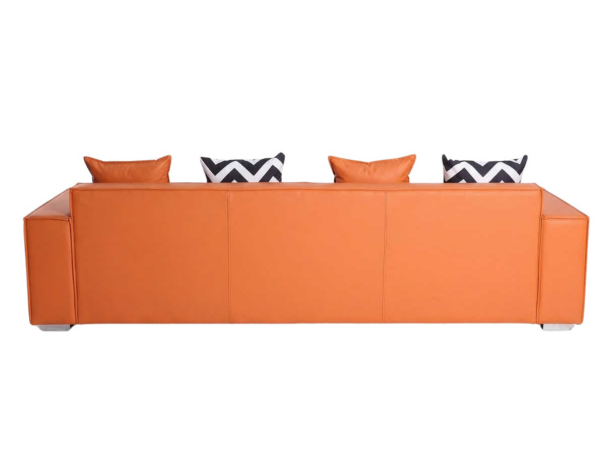 Loretta PU Leather Sofa - Orange