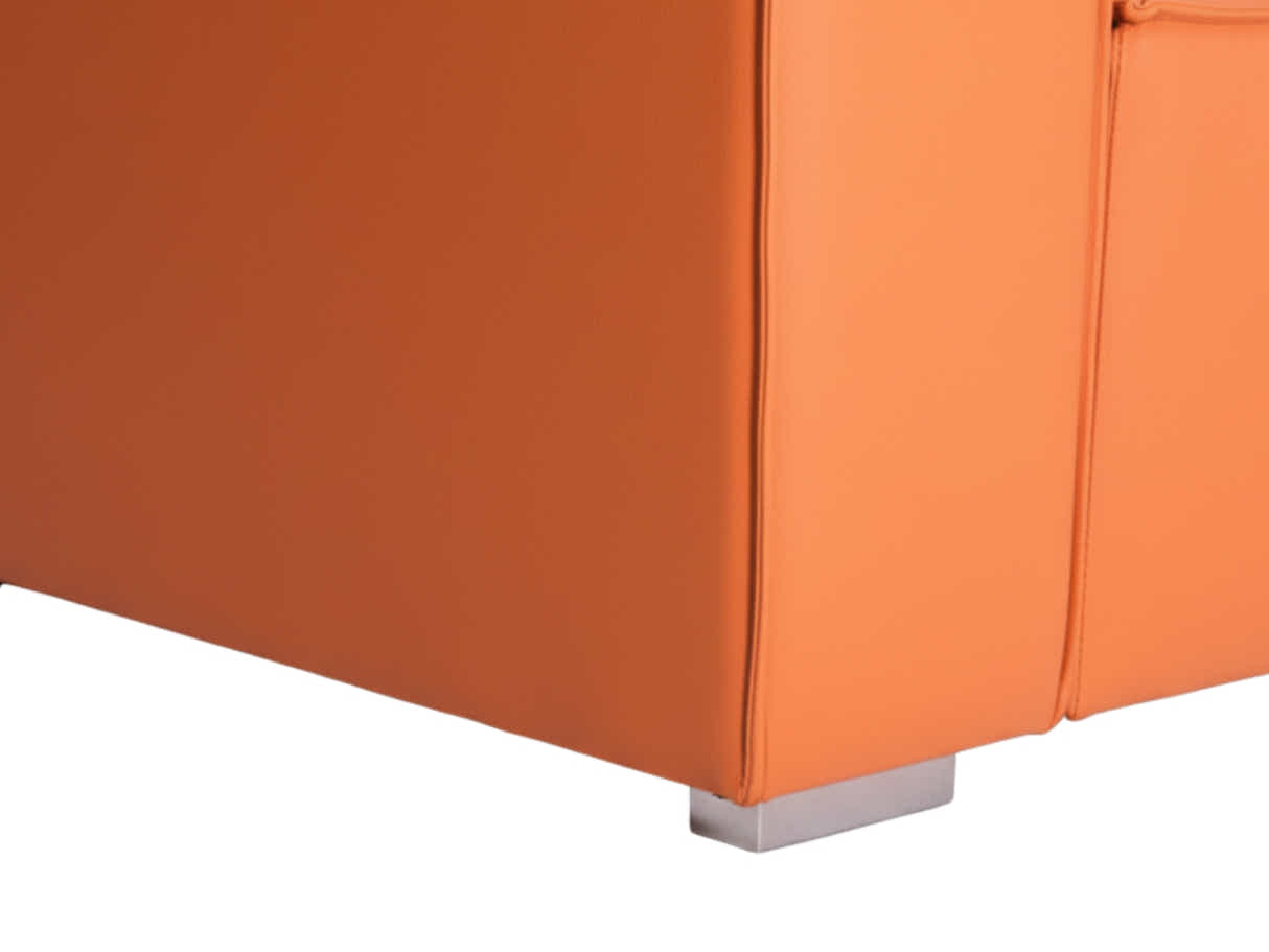 Loretta PU Leather Sofa - Orange