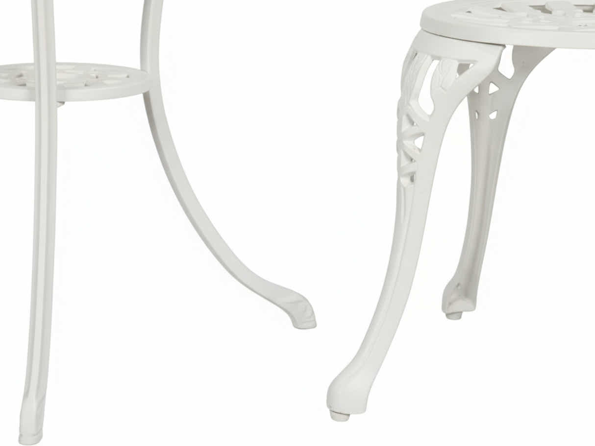 Ornato Cast Aluminum Bistro Set – White