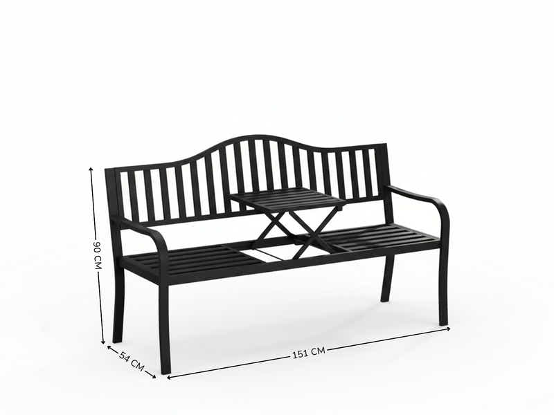 Arteferro Garden Bench with Fold Table