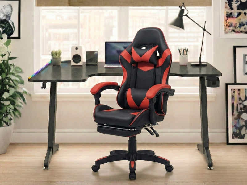 Gaming Table L2L LEFT 160CM & Faron Gaming Chair PVC Red