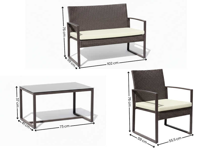Thea Outdoor Rattan Set PE rattan