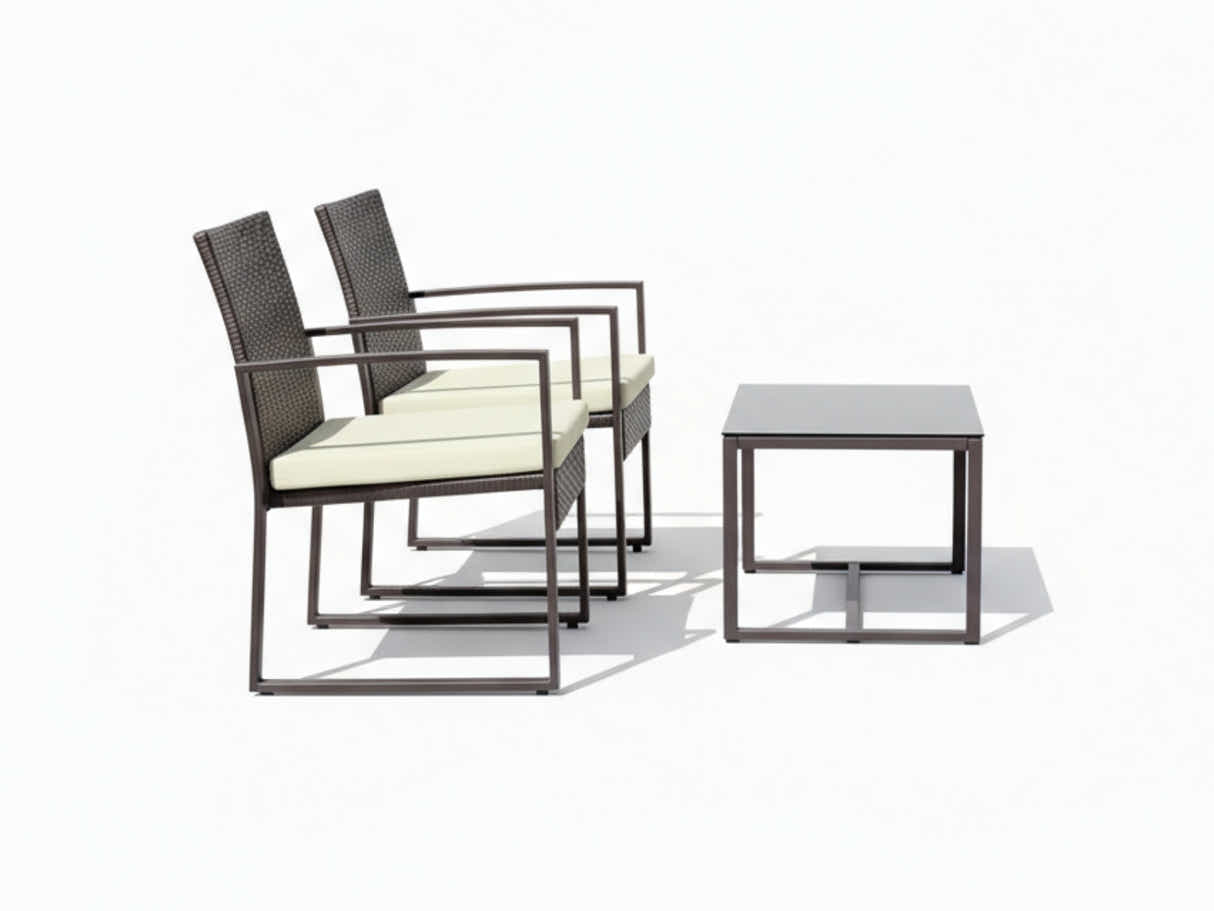 Thea 4-Piece Outdoor Set - Brown + White