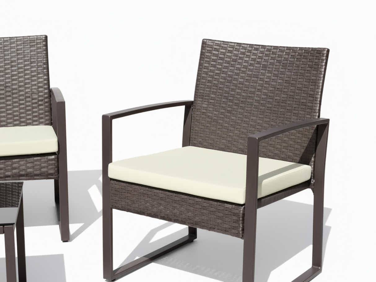 Thea 4-Piece Outdoor Set - Brown + White