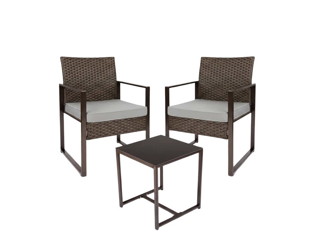 Livonia Outdoor Rattan Set - Brown & Grey