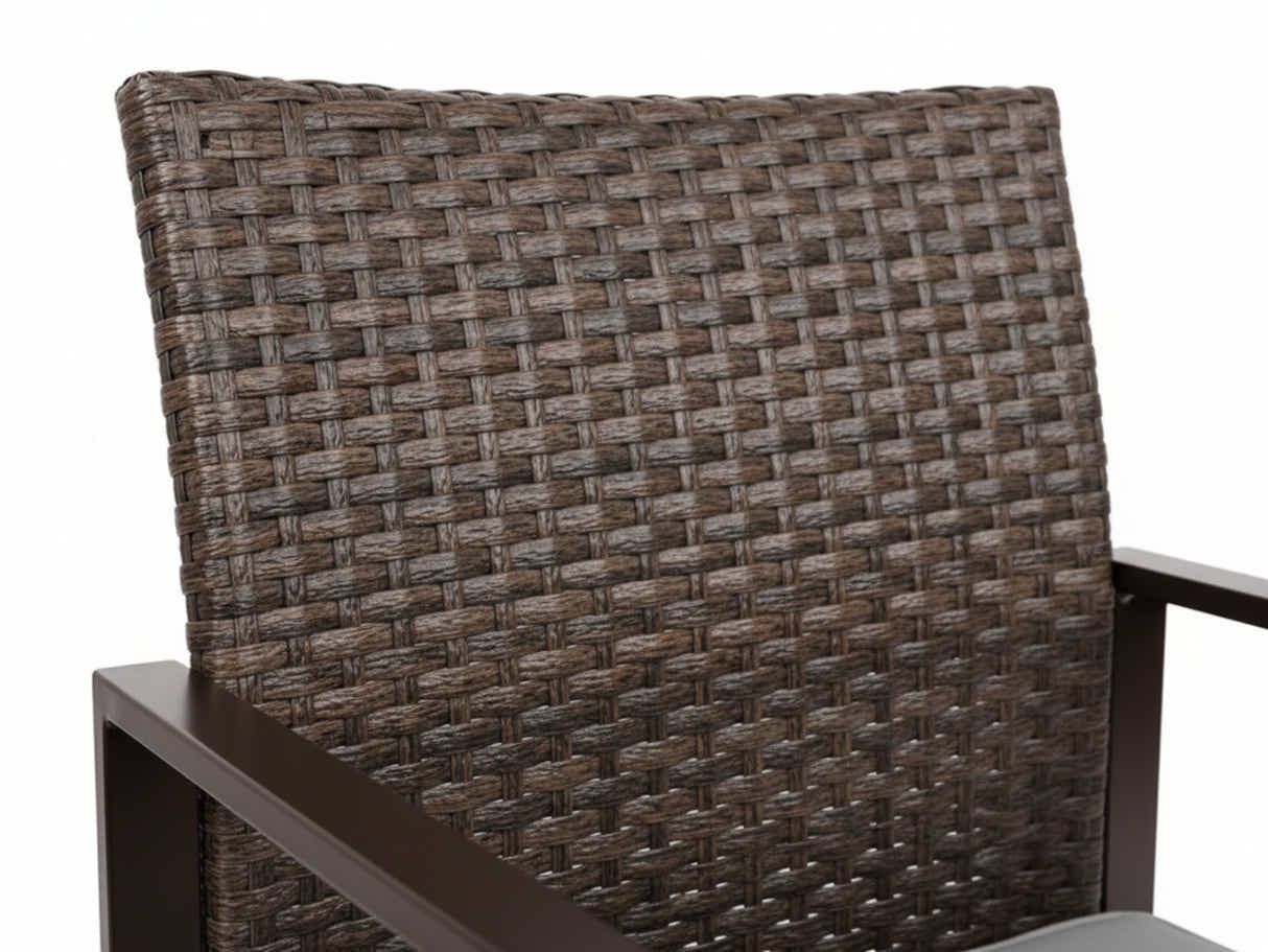 Livonia Outdoor Rattan Set - Brown + Grey