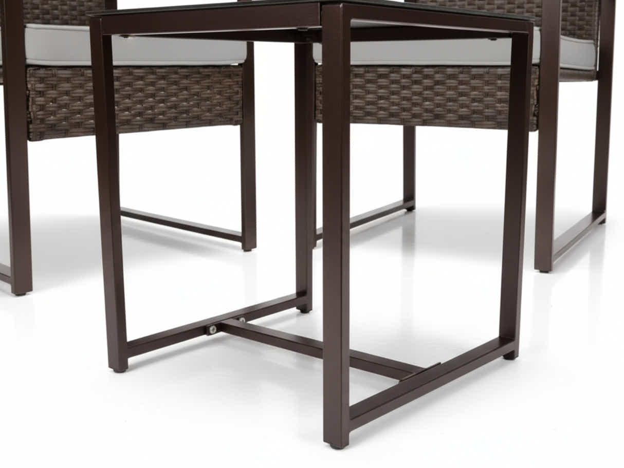 Livonia Outdoor Rattan Set - Brown + Grey
