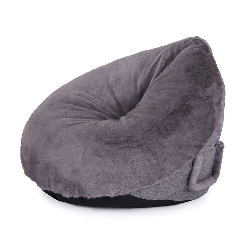 Leaf-Shaped Foam Bag Chair - Grey