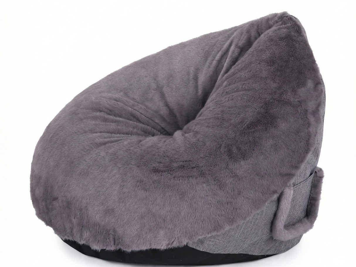 Leaf-Shaped Foam Bag Chair - Grey