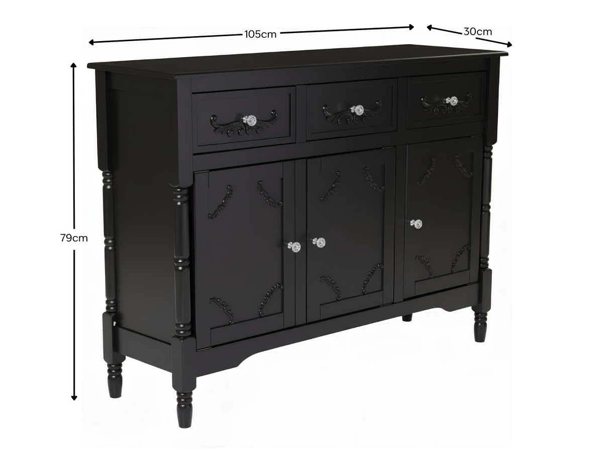 Wood Buffet Table with Drawers & Cabinets - 105 cm