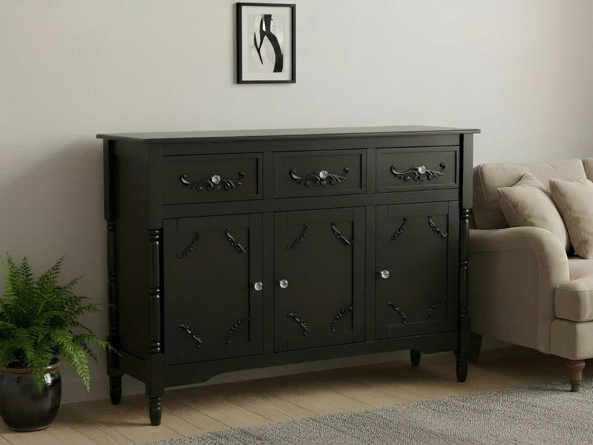 Wood Buffet Table with Drawers & Cabinets - 105 cm