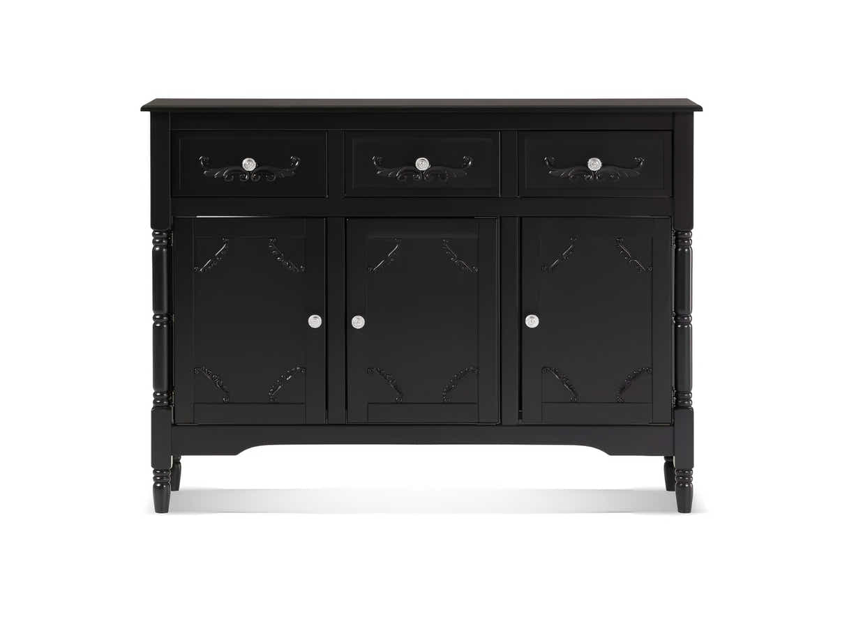 Wood Buffet Table with Drawers & Cabinets - 105 cm