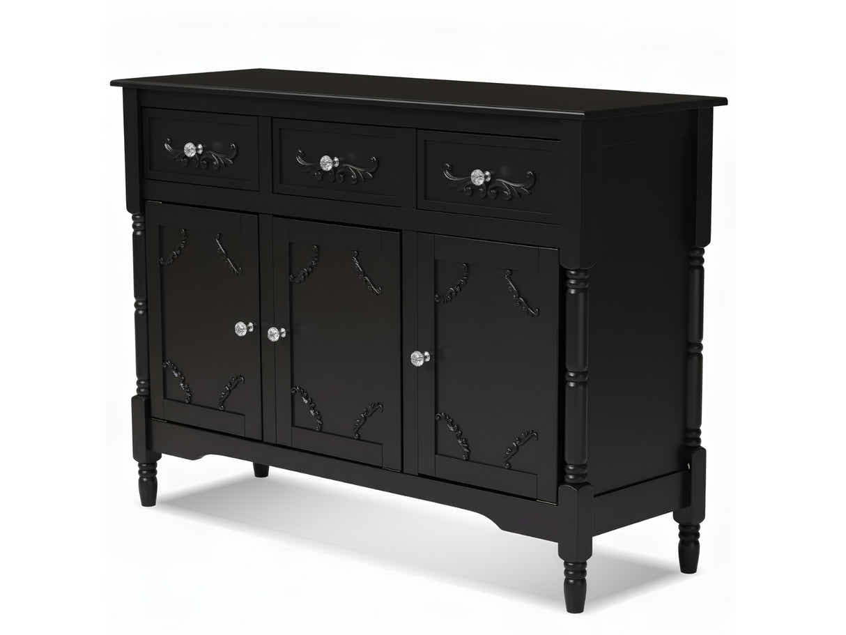 Wood Buffet Table with Drawers & Cabinets - 105 cm