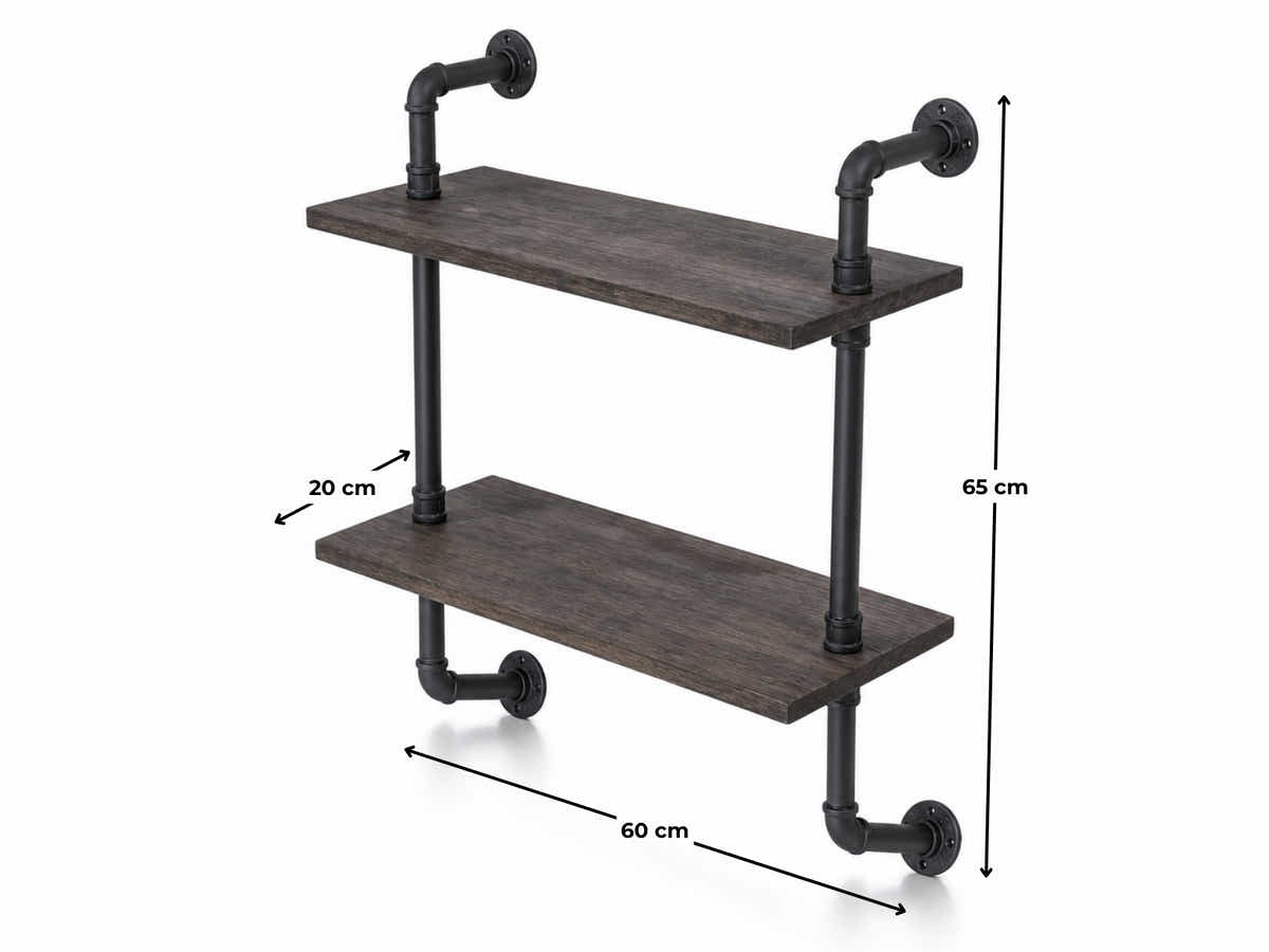 2-Tier Pipe Shelf