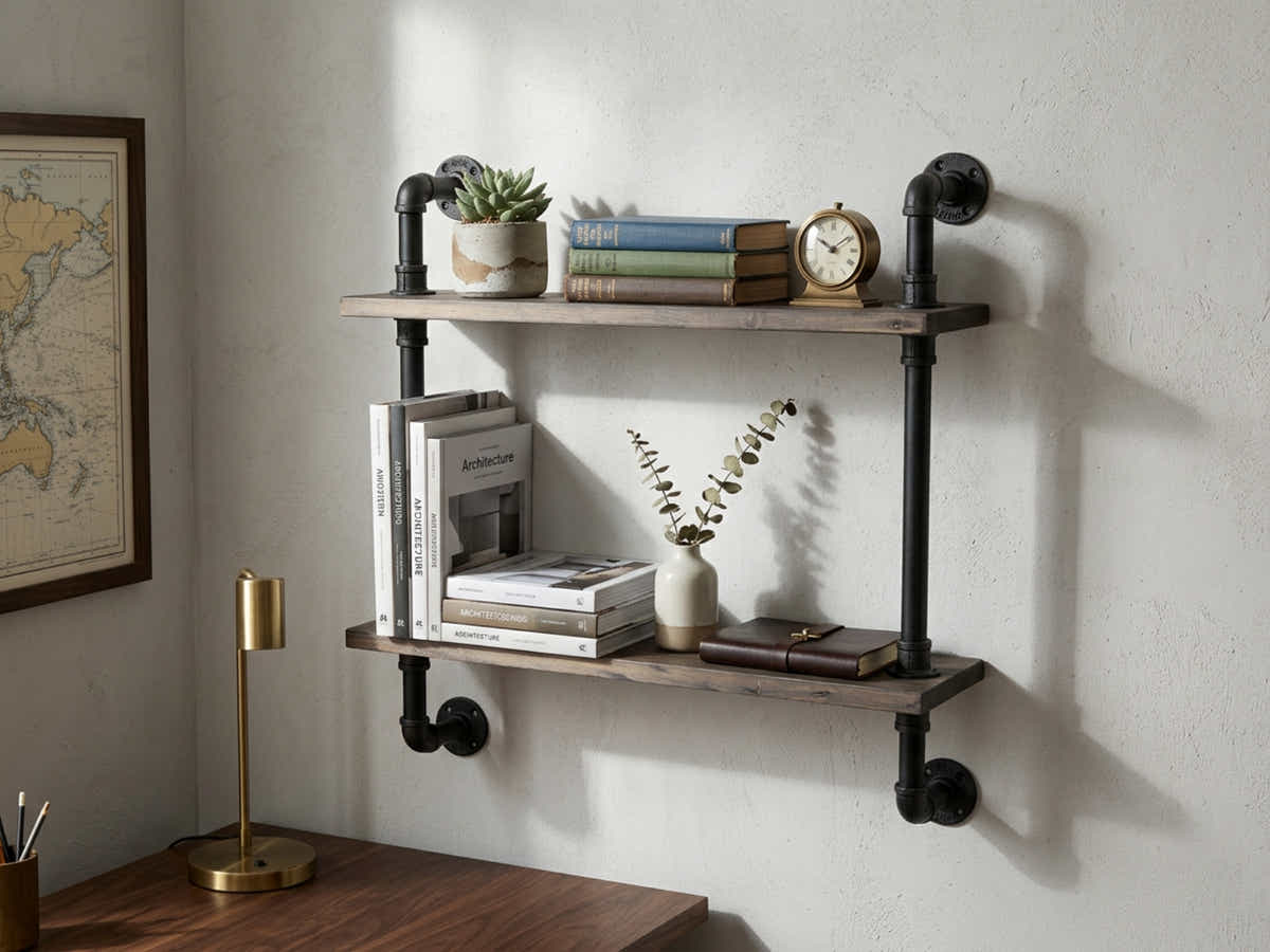 2-Tier Pipe Shelf