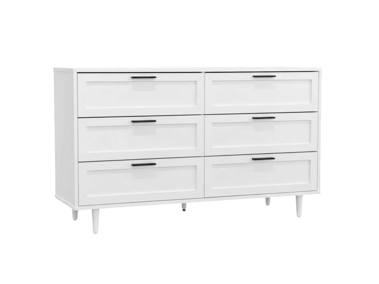 Rechteck 6-Drawer Lowboy - White