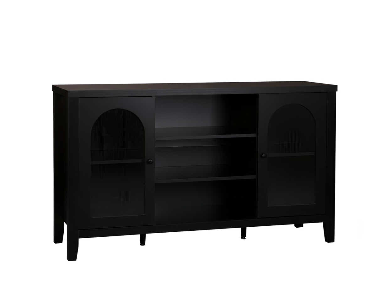 Cambre Black Sideboard with Glass Door - 120 cm