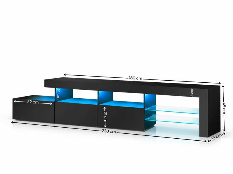 Glansig LED Entertainment Unit - 220 cm