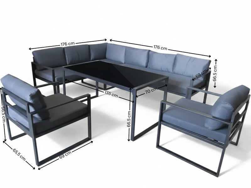 5pc Outdoor Corner Sofa Set PE