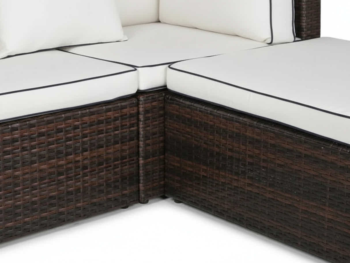 Hampton 4-Piece Outdoor Sofa Set - Brown + Cream