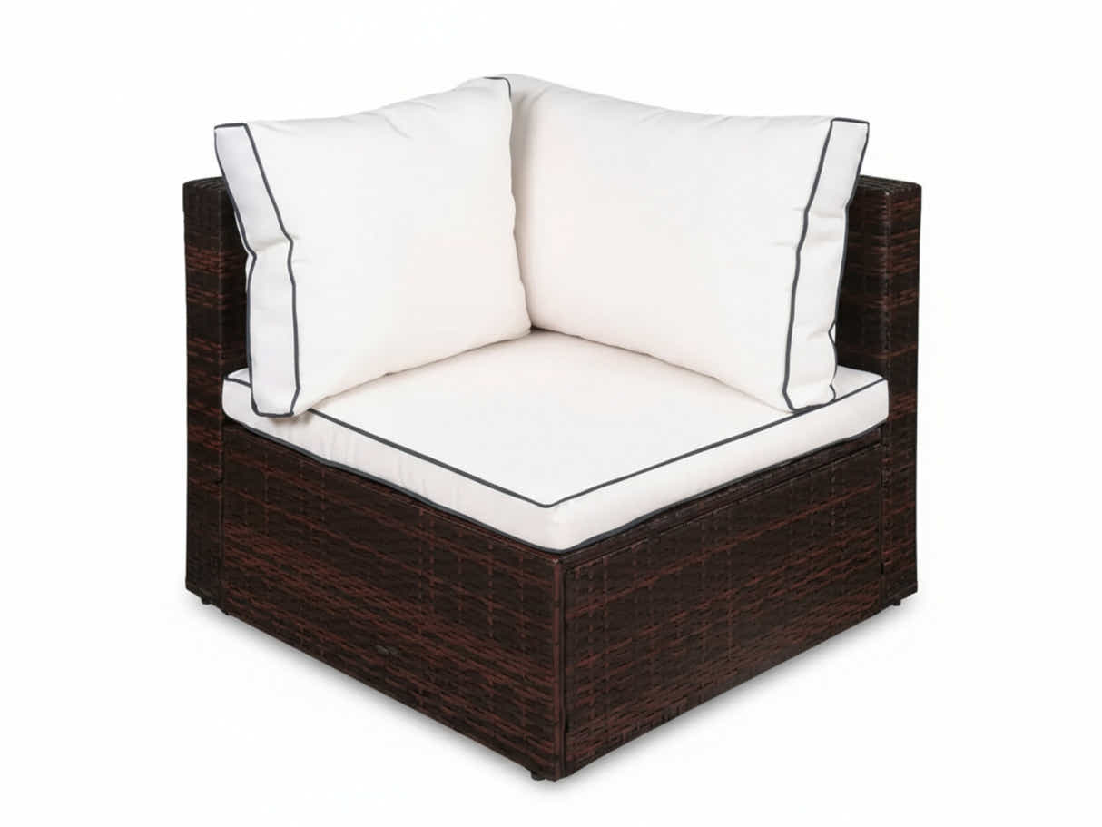 Hampton 4-Piece Outdoor Sofa Set - Brown + Cream
