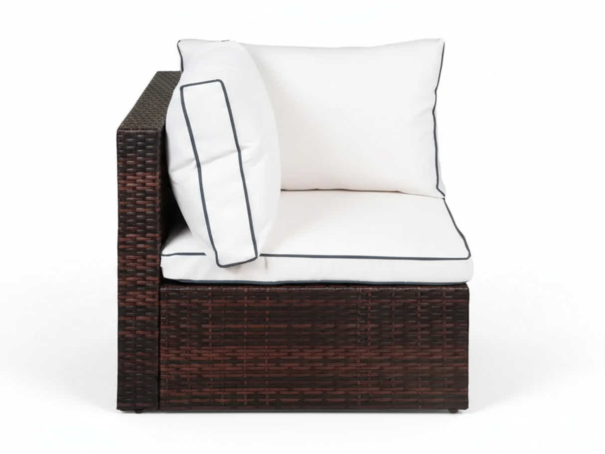 Hampton 4-Piece Outdoor Sofa Set - Brown + Cream