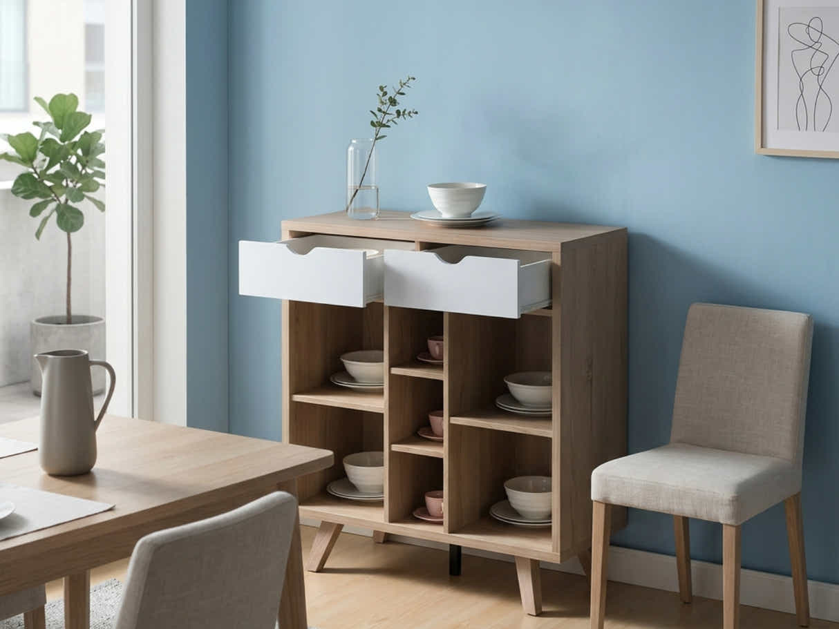 Sideboard / Buffet with Open Shelves - 91 cm