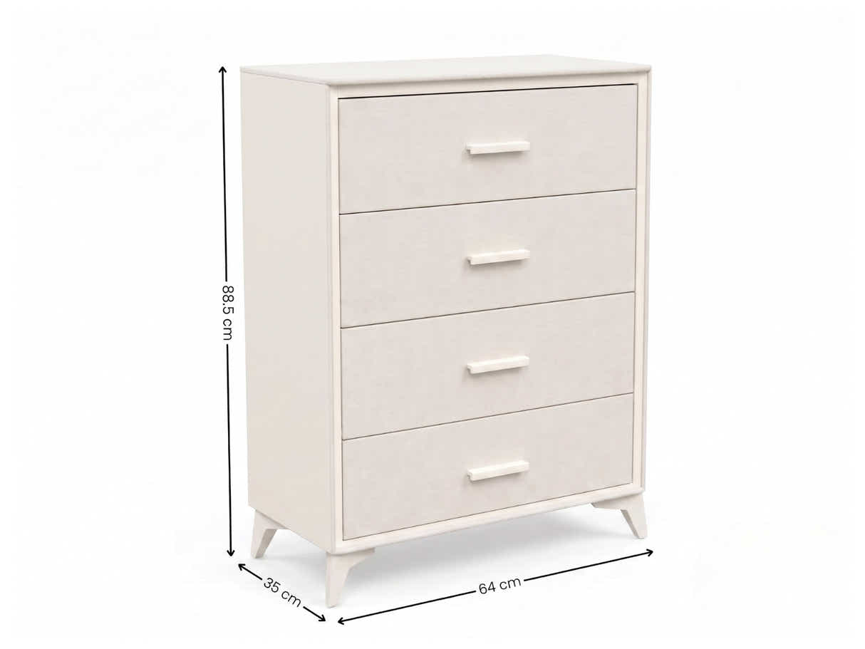 Delani 4-Drawer Tallboy - Cream