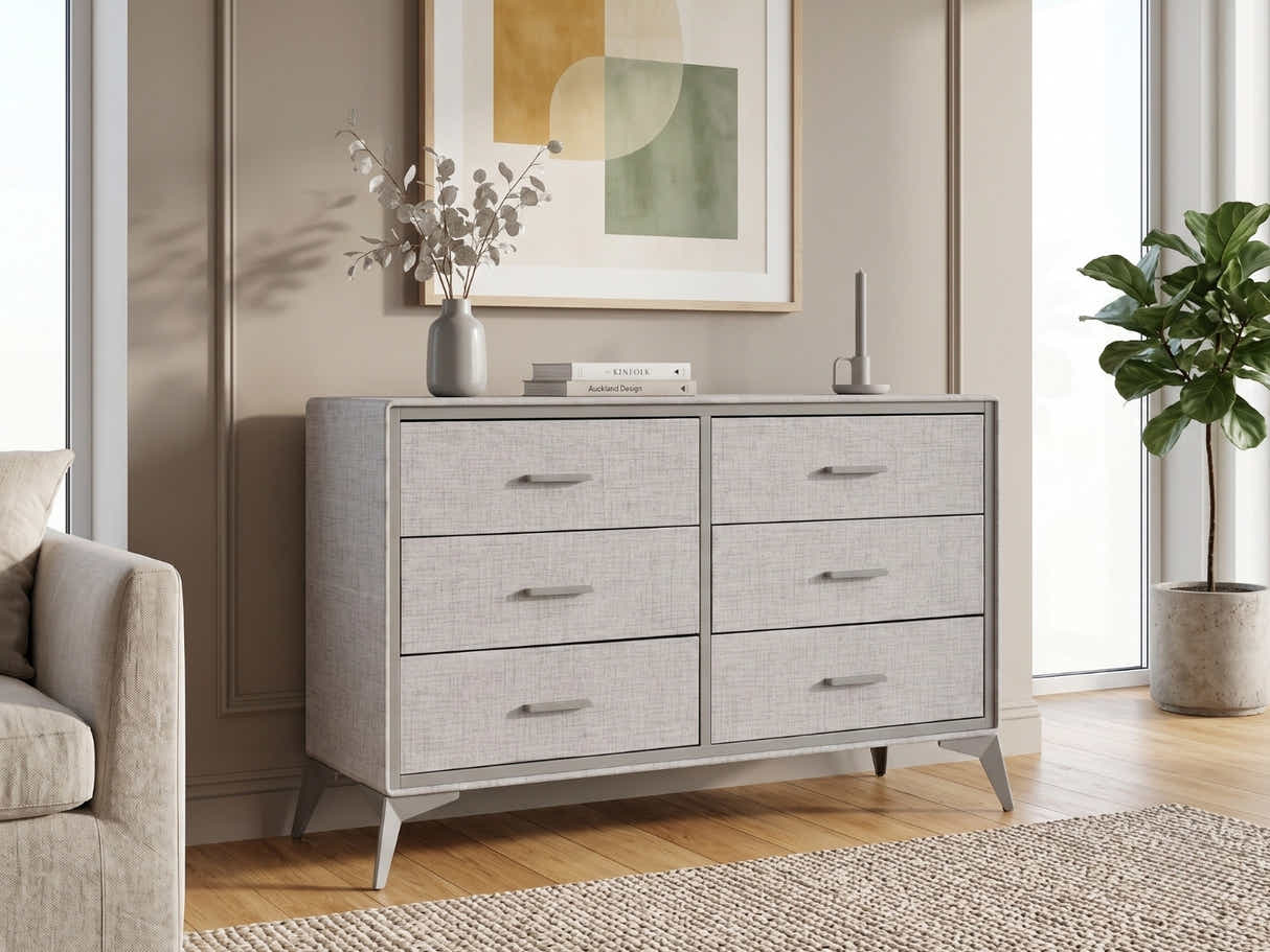 Delani 6-Drawer Lowboy - Grey