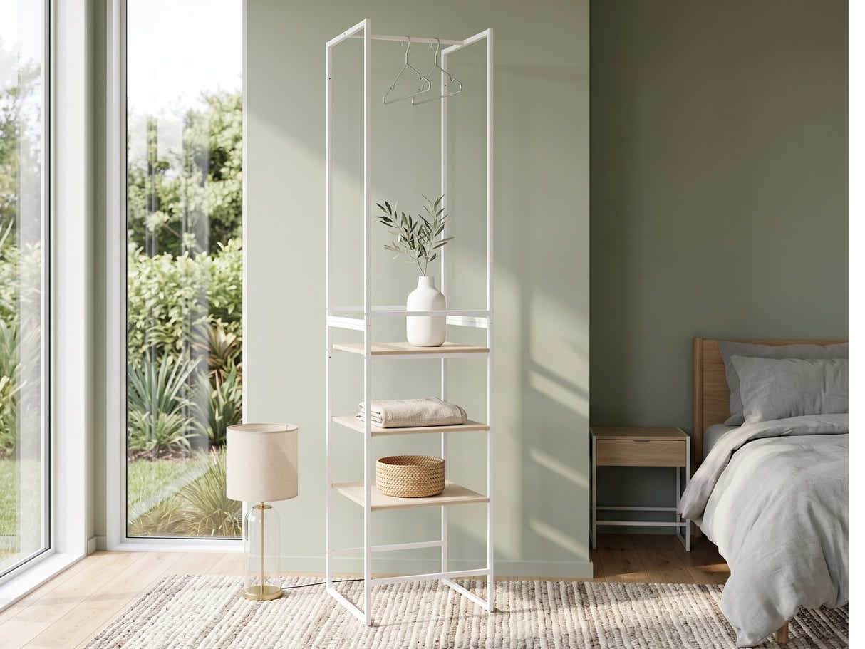 Delani Open Wardrobe with Shelves