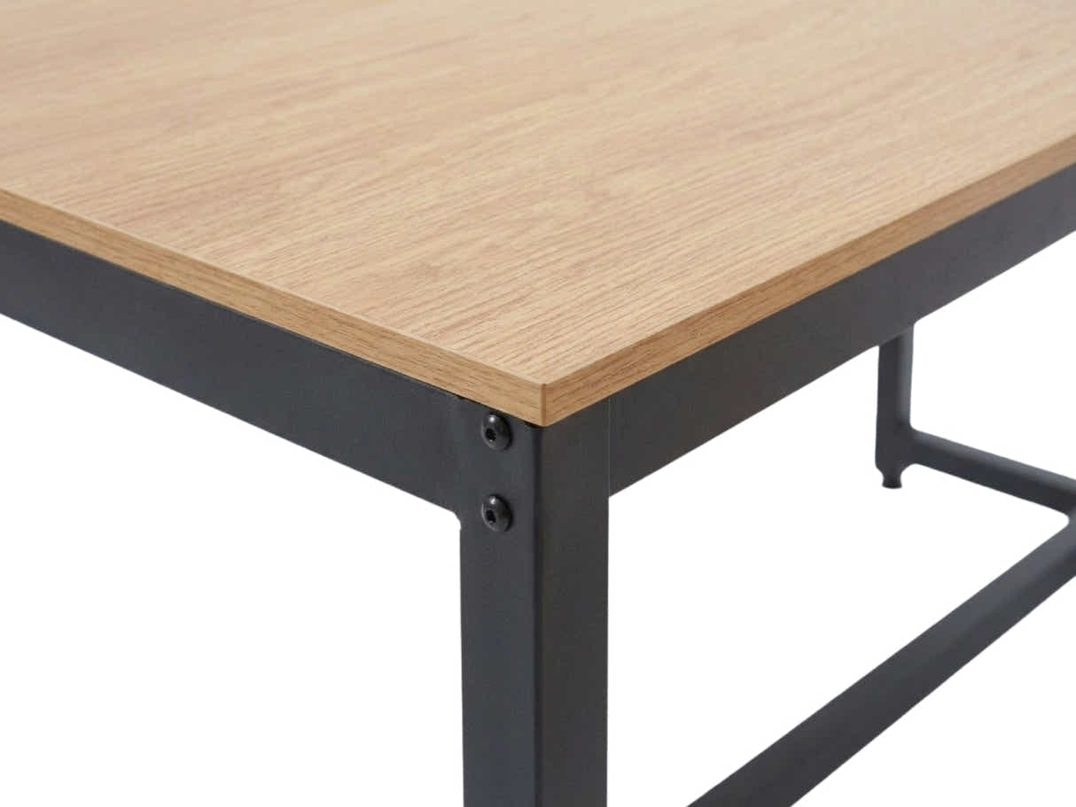 Wooden Dining Table with Metal Legs - 160 cm