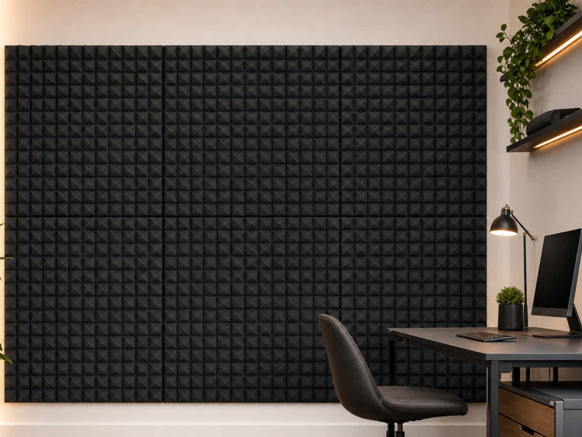 Pyramid Acoustic Foam Panels 50 × 50cm – 12 Pack