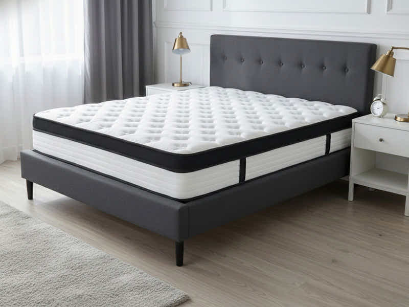 Novo Bed Frame & Euro Top Mattress G31 - Queen (Combo)