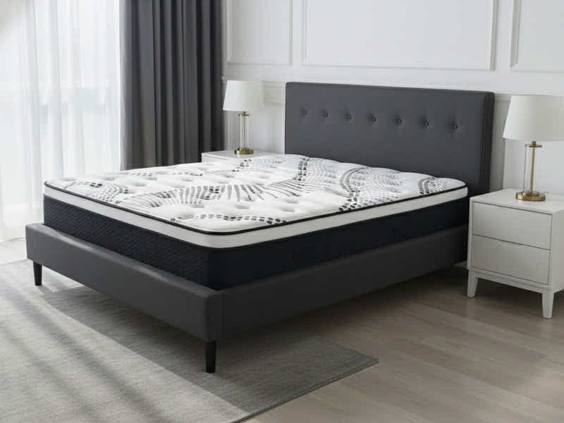 Novo Bed Frame & Euro Top Mattress J32 - Queen (Combo)