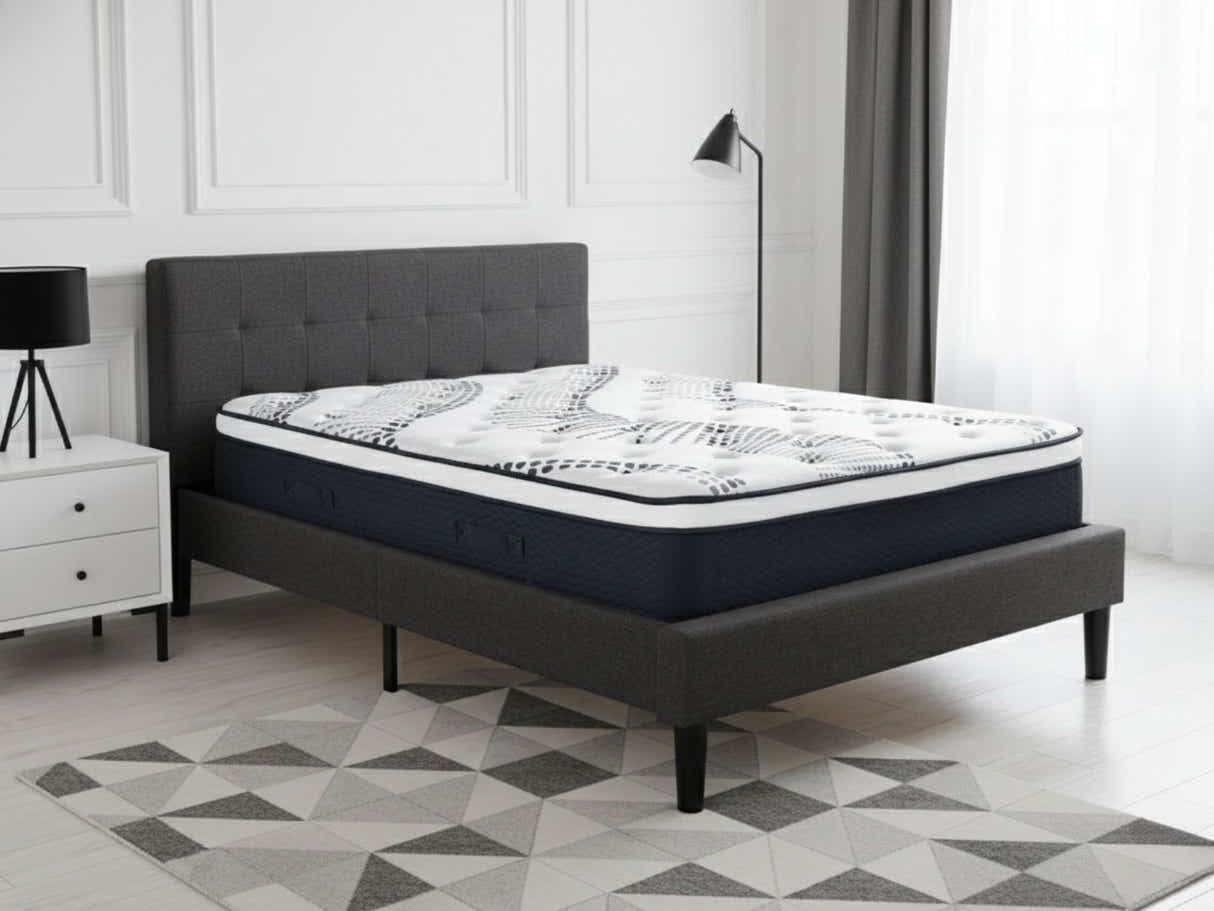 Soni Linen Bed Frame & Euro Top Mattress J32 - Double