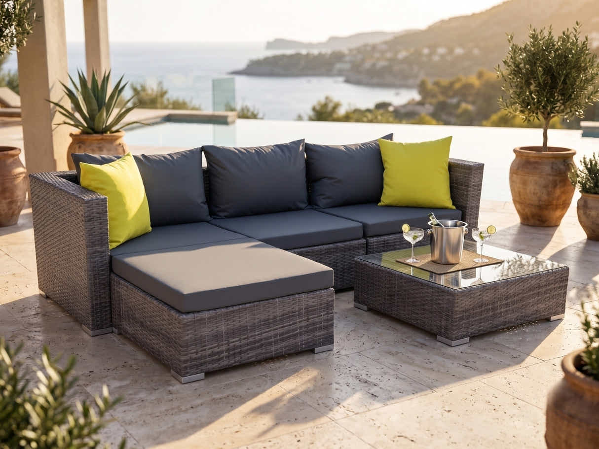 Vicenza 5-Piece Outdoor Corner Set - Grey
