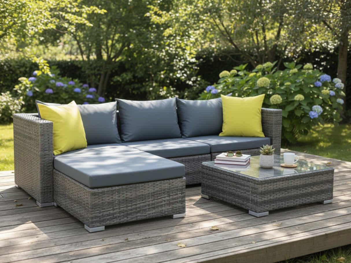 Vicenza 5-Piece Outdoor Corner Set - Grey