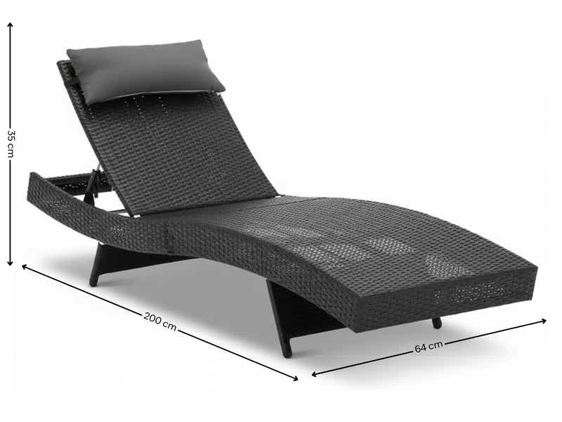 Outdoor Sun Lounger with Aluminium Frame - Set of 2