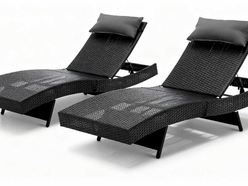 Outdoor Sun Lounger with Aluminium Frame - Set of 2
