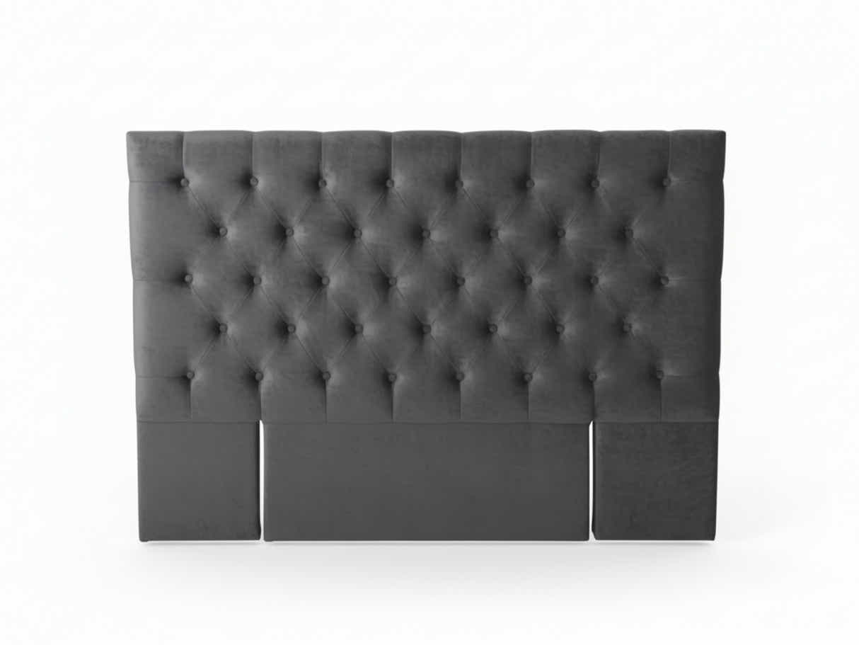 Rakel Velvet Headboard Grey - Double
