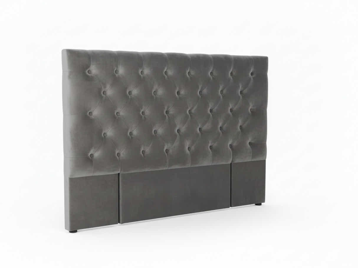 Rakel Velvet Headboard Grey - Double