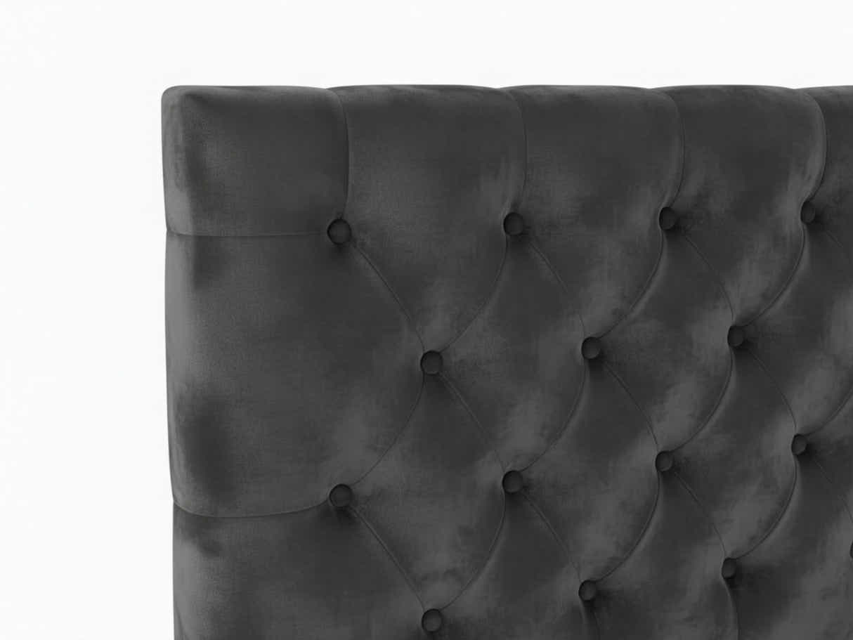 Rakel Velvet Headboard Grey - Double