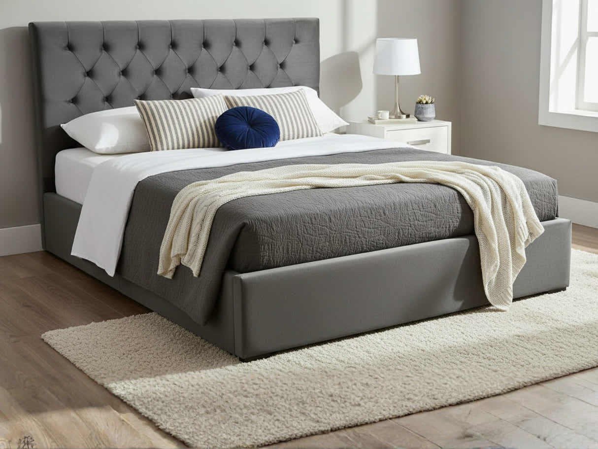Rakel Velvet Headboard Grey - King