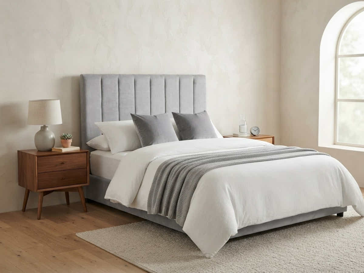 Tada Fabric Headboard Grey - Queen