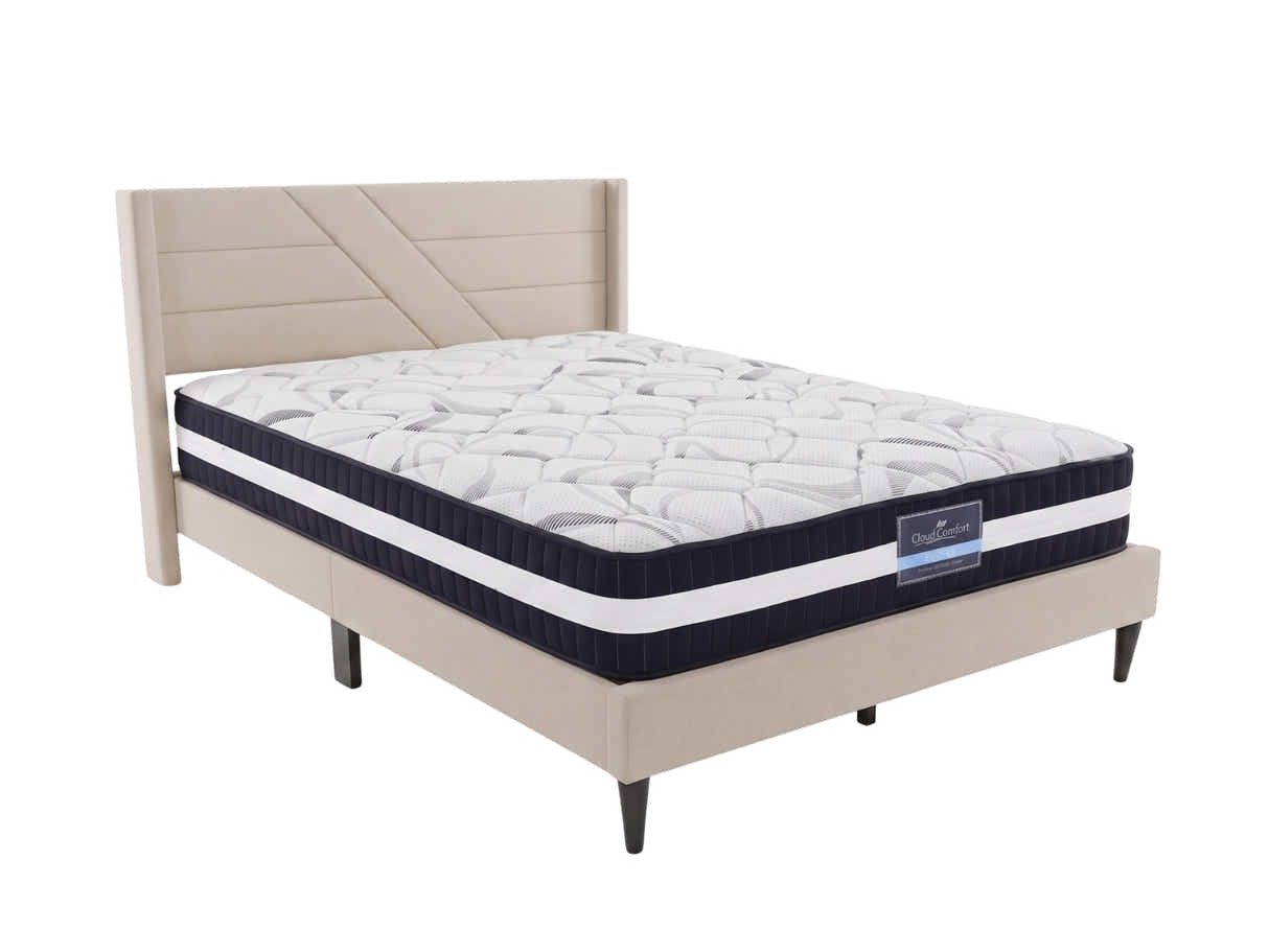 Galenia Bed Frame Beige & L30 Mattress - Queen