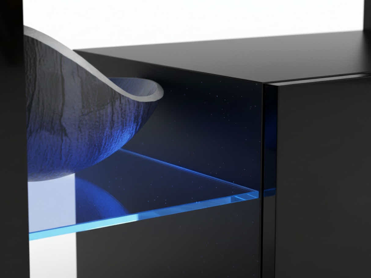 DS Glansig LED Entertainment Unit Black - 190 cm