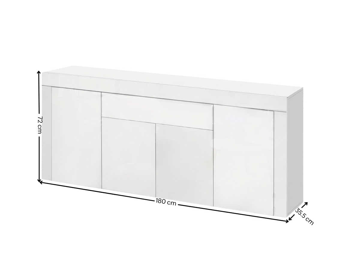 Glansig White Buffet Table - 180 cm