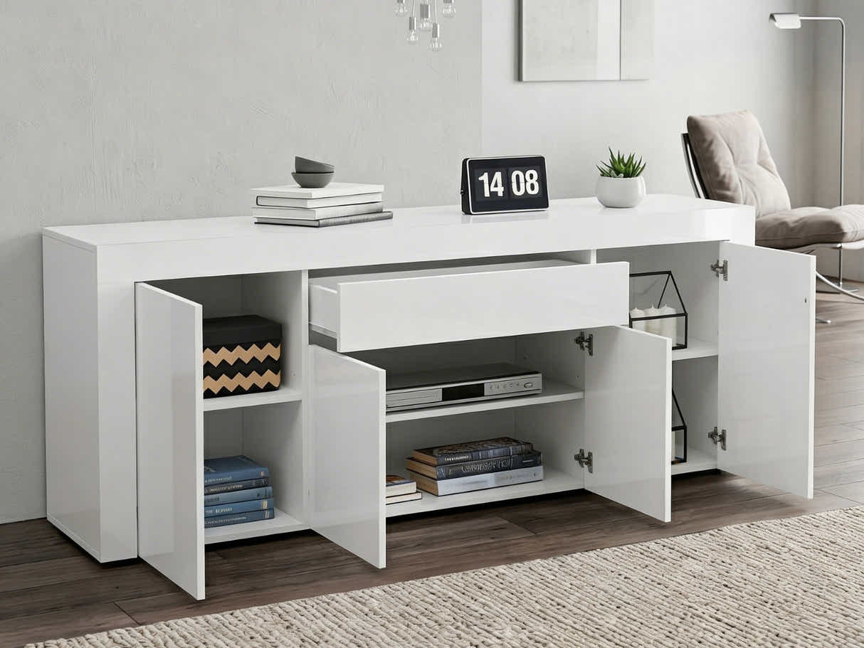 Glansig White Buffet Table - 180 cm
