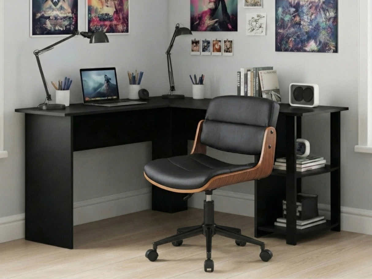 Korr Corner Office Desk & Rocket Wooden Executive Office Chair